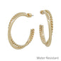 Water Resistant 2" Braided Gold Hoop Twist Earring