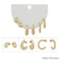 Water Resistant Gold Teardrop and Huggie Set of 3 .5" Hoop Earring
