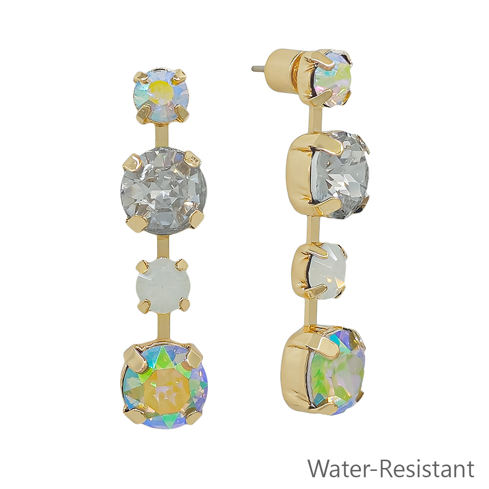Light AB Crystal 1" Stud Drop Earring