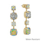 Light AB Crystal 1" Stud Drop Earring