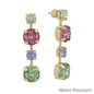 Light Multi Crystal 1" Stud Drop Earring