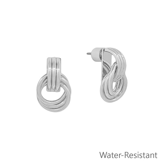 Silver Layered with Circles .4" Earring