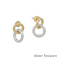 Water Resistant Gold and Silver Small Double Hoop .5" Drop Earring