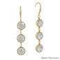 Gold with Clear Triple Drop Crystals 2" Earring