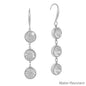 Silver with Clear Triple Drop Crystals 2" Earring