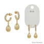 Gold Rhinestone Hoop with Gold Teardrop 1" Earring