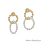 Water Resistant 20MM Gold and Silver Cable Double Linked Studded Earring