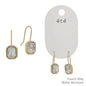 Water Resistant 12MM Rectangle Clear Stone Wrapped Wire Earring