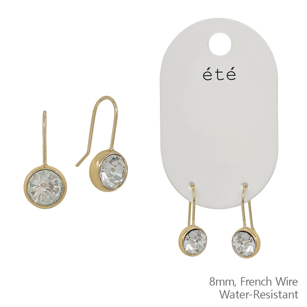 Water Resistant 8MM Round Gold Wired Earring