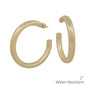 Water Resistant 2" Gold Textured Metal Hoop Earrings