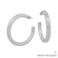 Water Resistant 2" Silver Textured Metal Hoop Earrings