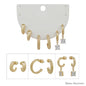 Water Resistant Set of 3 Huggie Hoop and CZ Earrings