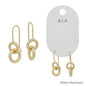 Water Resistant Huggie Double Gold Metal Link Earring