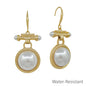 Water Resistant 1.25" Pearl Bar Drop Earring