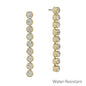 Water Resistant 1.5" 4MM Crystal Linear Post Earring
