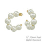Water Resistant 1.5" 10MM Pearl Hoop Earring