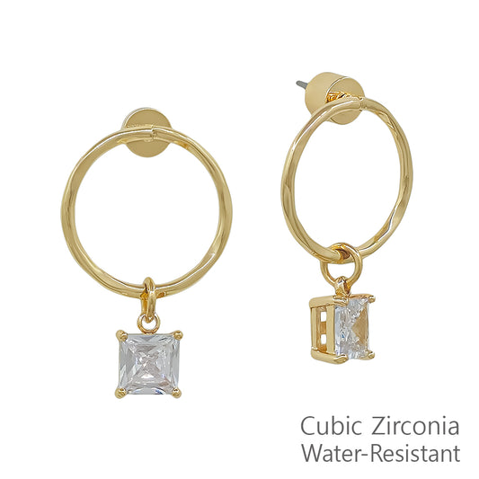Water Resistant 1" Open Round Metal Stud Earring