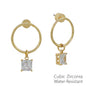 Water Resistant 1" Open Round Metal Stud Earring