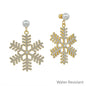 2" Pearl Studded Snowflake Pave Earring
