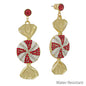 Water Resistant 2" Red Christmas Candy Cane Earring