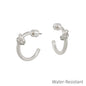 Water Resistant 20MM Silver Hoop with Rhinestone Accent