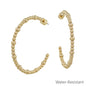 Water Resistant Gold Beaded 4MM 1.8" Hoop Earrings