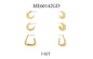 Set of 3 Gold Textured Huggie Hoop Earrings
