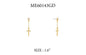 Gold Stud with Chain and Small Cross 1.5" Drop Earring