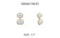 Rectangle Double Pearl and Gold 1.5" Earring