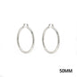 Silver Textured Lightweight Aluminum 2" Hoop Earring