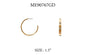 Gold Hoop with Rhinestone 1.5" Earring