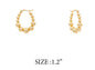 Stainless Steel Gold 1.25" Hinged Beaded Hoop Earring