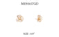 Gold Open Metal Flower with Pearl Stud Earring