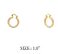 Gold, Silver, and Rose Gold 1" Textured Hoop Earring