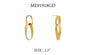 Gold Textured Metal Double Link Earring