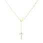 Stainless Steel Infinity with Cross Drop 16"-18" Necklace