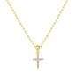 Waterproof Stainless-Steel Gold Chain with Rhinestone Cross Charm 16"-18" Necklace