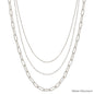 Water Resistant Triple Layered Silver Clip Chain 16"-18" Necklace