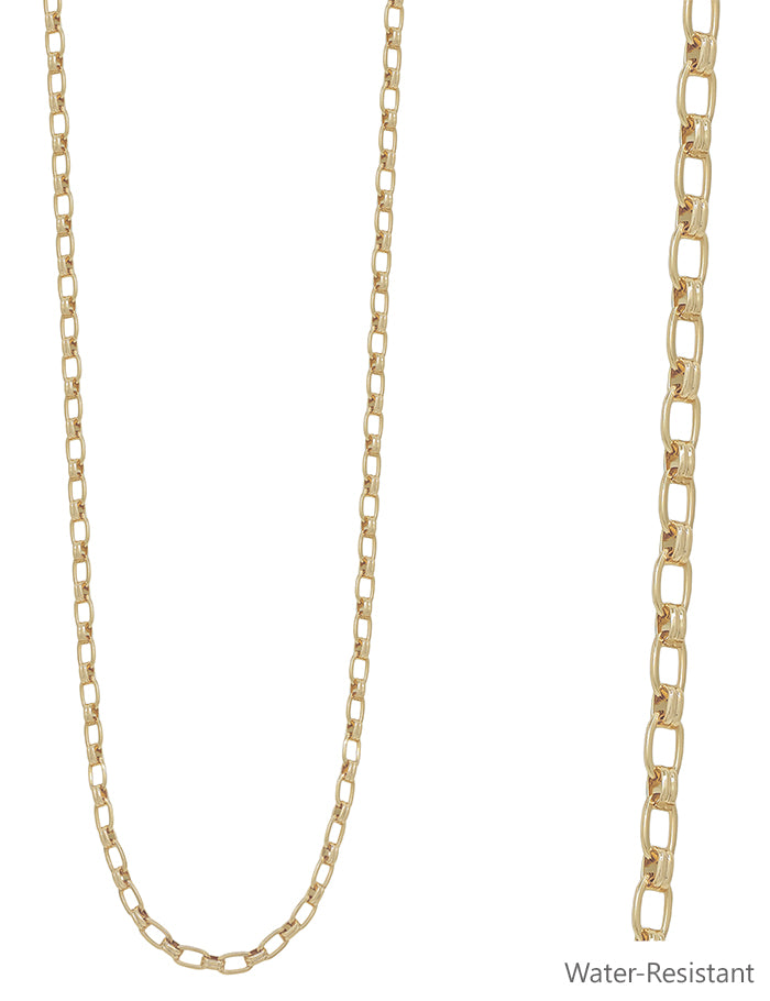 Water Resistant Gold Link Chain 36", Great for Layering!