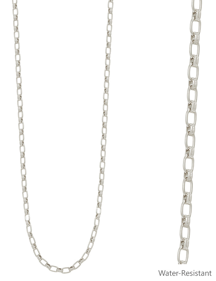 Water Resistant Silver Link Chain 36", Great for Layering!