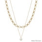 Water Resistant Gold Layered Chain with Freshwater Pearl 16"-18" Necklace