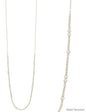 Water Resistant Silver Beaded and Chain 36" Necklace