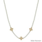 Water Resistant Pearl with Gold Cross Shape 16"-18" Necklace