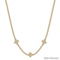 Water Resistant Gold Beaded with Gold Cross Shape 16"-18" Necklace