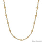 Water Resistant 4mm Gold & 2mm Peral Beaded 16"-18" Necklace