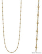 Water Resistant Gold and Pearl Beaded 34" Necklace, Great for Layering