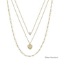 Water Resistant Gold Chain, Gold Puffy Heart, and Pearl 16"-18" Necklace