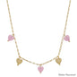 Water Resistant Gold Heart and Pink Heart Charm 16"-18" Necklace