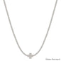 Water Resistant Silver Beaded Chain with Silver Cross 16"-18" Necklace