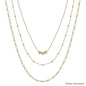 Water Resistant Gold Beaded Triple Layered 16"-18" Necklace